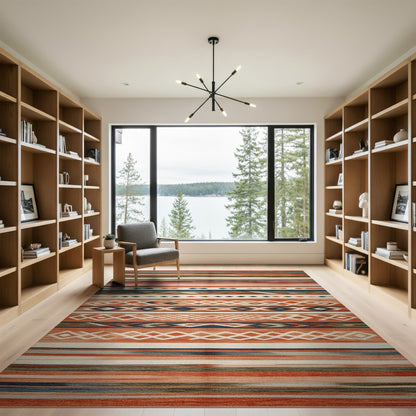 Southwestern Orange Geometric Area Rug