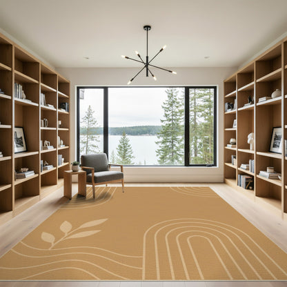 Geometric Modern Brown Geometric Arch Area Rug