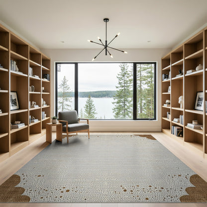 Brown Abstract Dot Area Rug