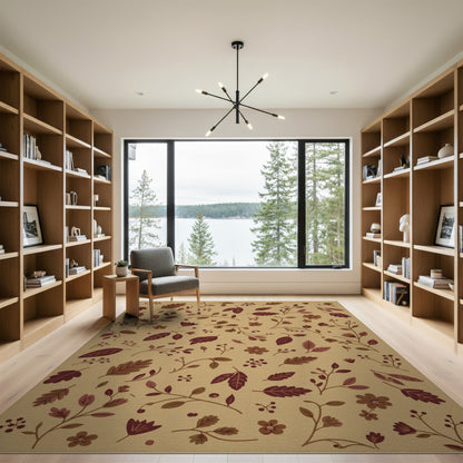 Vintage Brown Botanical Area Rug