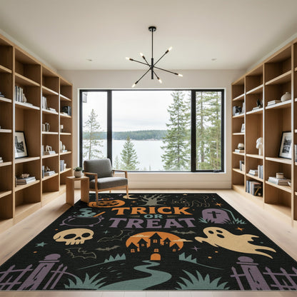 Multi-color and Patterns Trick or Treat Halloween Area Rug