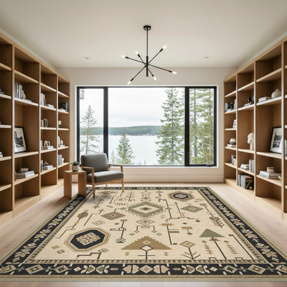 Heritage Tribal Beige Geometric Beige and Neutral Area Rug
