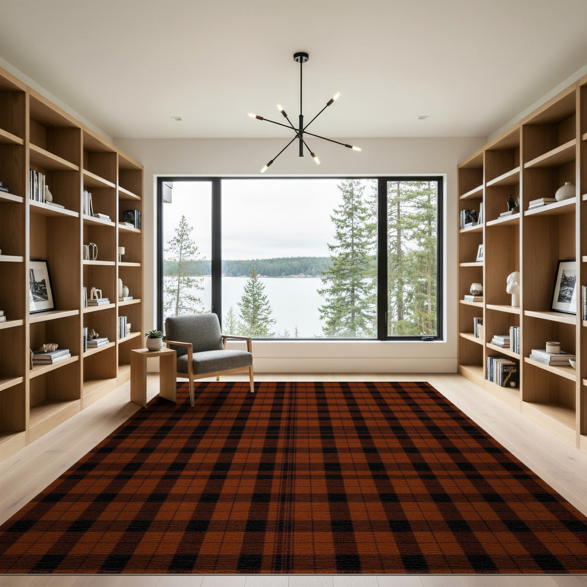 Brown Buffalo Check Plaid Area Rug