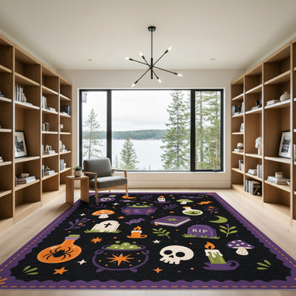 Spooky Halloween Icons Kids Area Rug