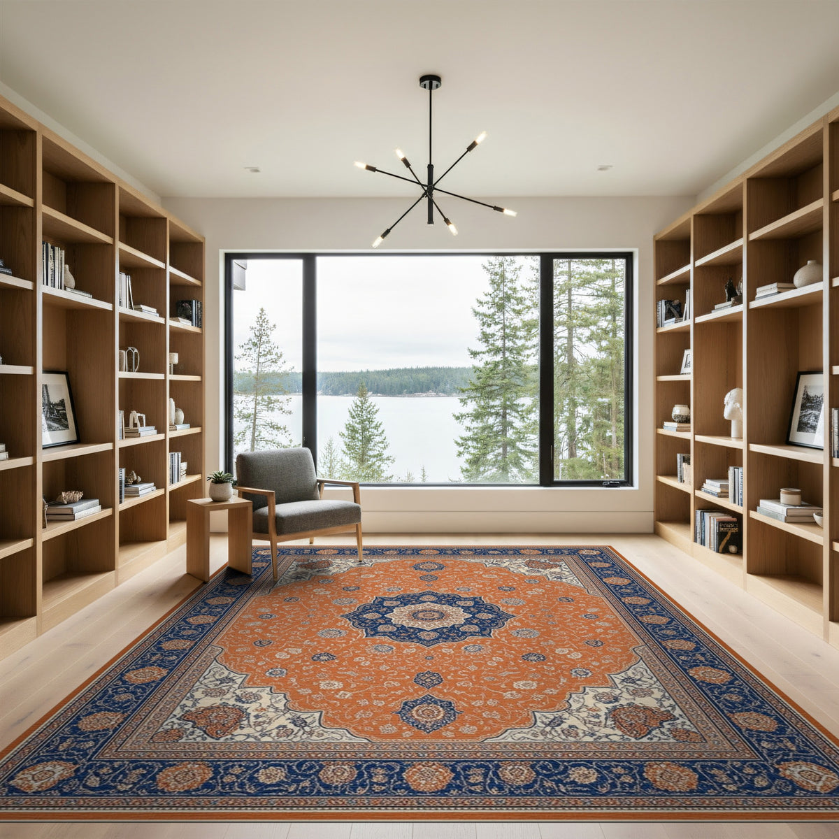 Orange Persian Medallion No. 13 Area Rug