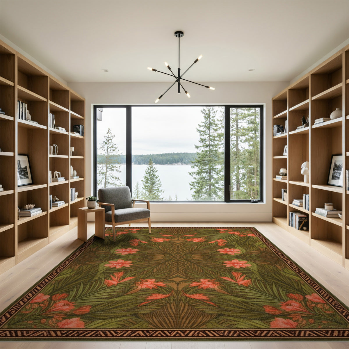 Green Floral Vintage No. 97 Area Rug