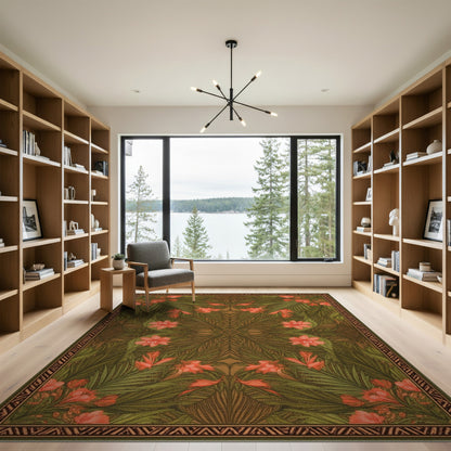 Green Floral Vintage No. 97 Area Rug