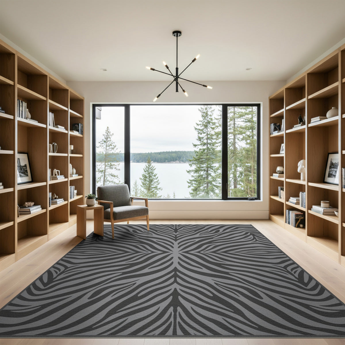 Abstract Area Grey Abstract Geometric Area Rug