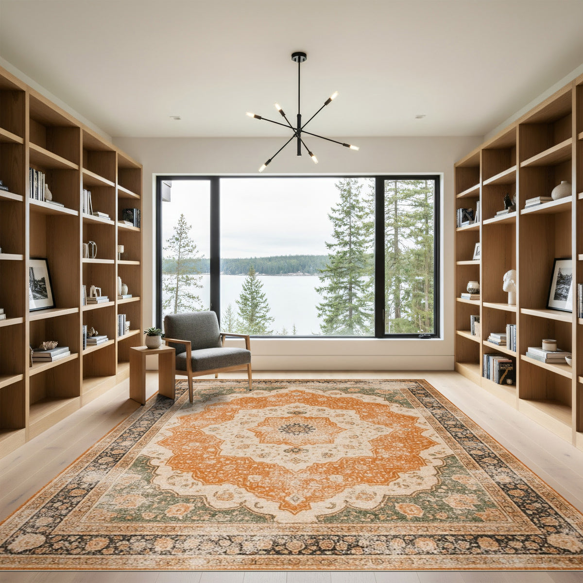 Vintage Persian Medallion Area Rug