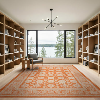Orange Floral Vintage No. 66 Area Rug