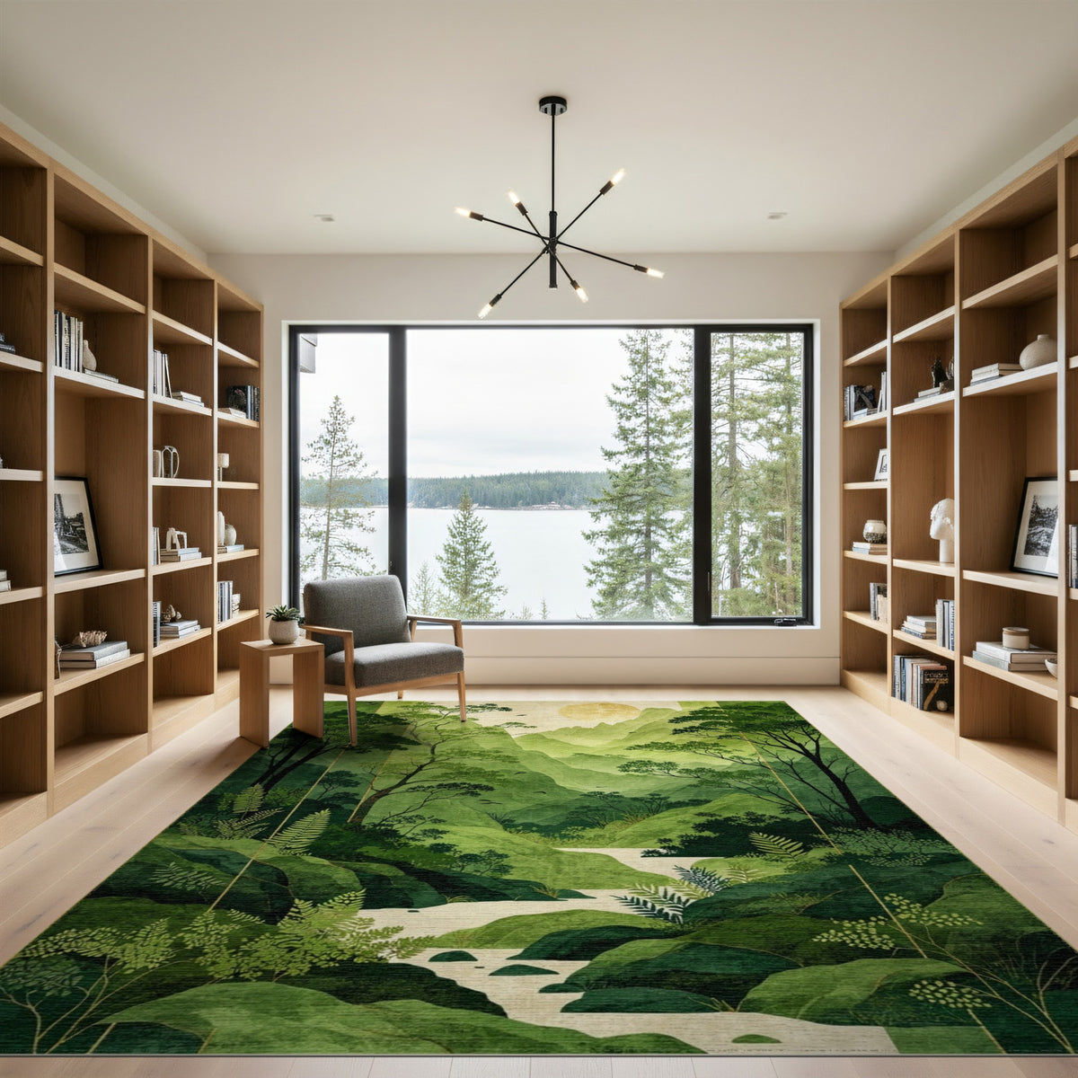 Verdant Green Mountain Valley Area Rug
