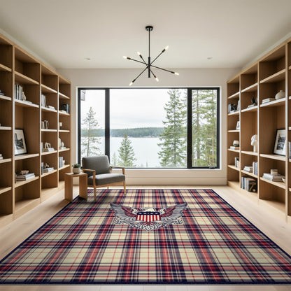 Patriotic Eagle Plaid Area Rug