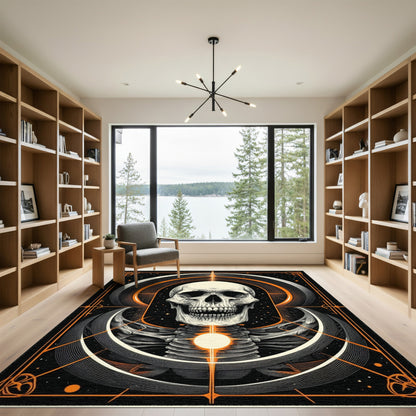 Eclipse Skull Geometric Area Rug