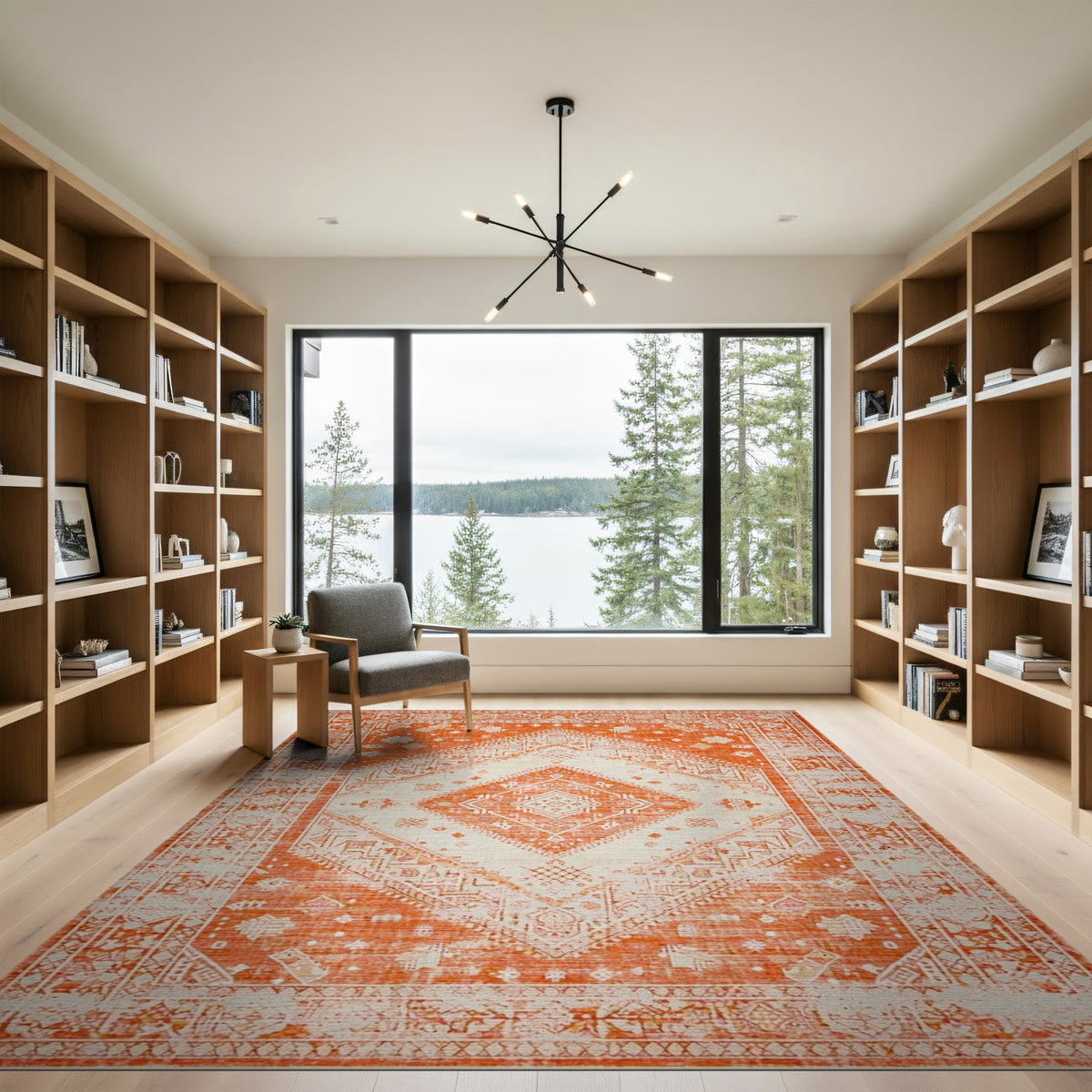 Orange Distressed Vintage No. 8 Area Rug