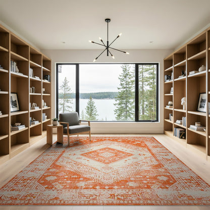 Orange Distressed Vintage No. 8 Area Rug