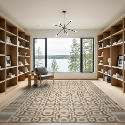 Brown Tan Geometric Area Rug