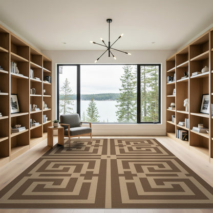 Geometric Brown Area Rug