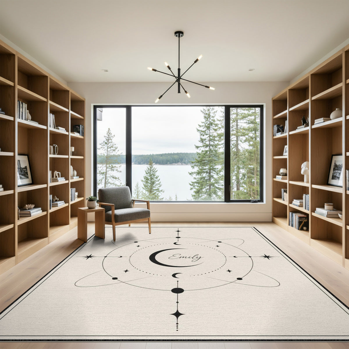 Emily Celestial Moon Geometric Area Rug
