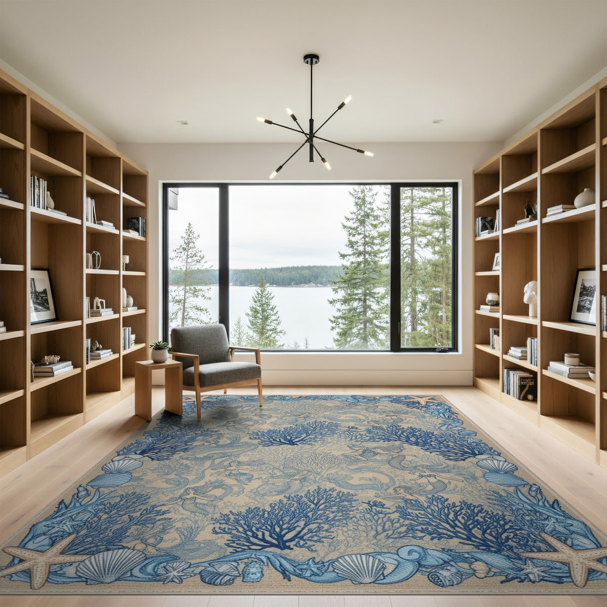 Blue Mermaid Coastal Area Rug