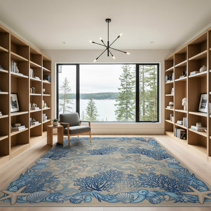 Blue Mermaid Coastal Area Rug