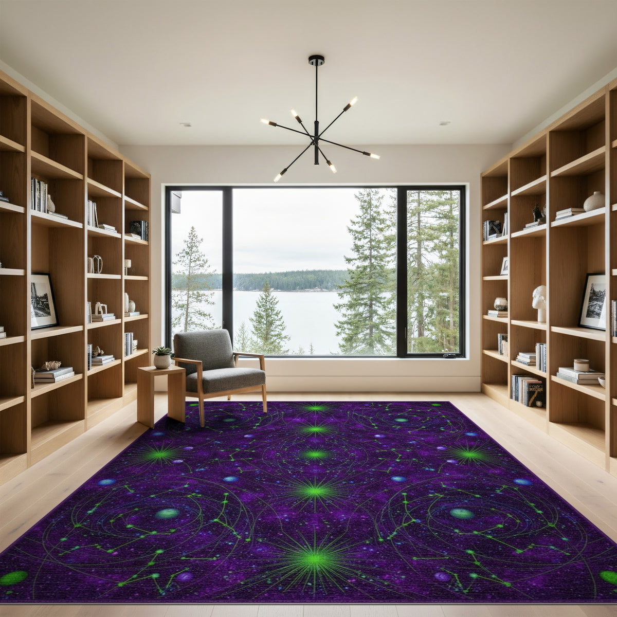 Abstract Area Purple Cosmic Constellation Area Rug