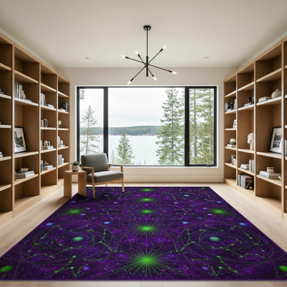 Abstract Area Purple Cosmic Constellation Area Rug