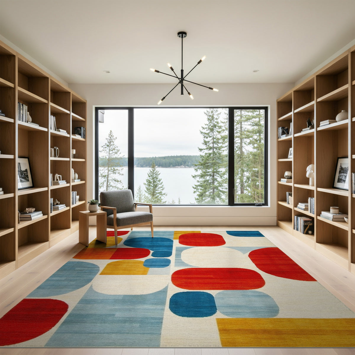 Bold Geometric Multi-Color Area Rug
