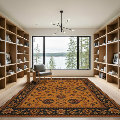 Yellow Persian Floral Area Rug