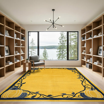 Yellow Pumpkin Vine Area Rug