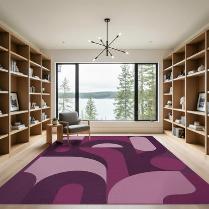 Abstract Area Purple Abstract Geometric Area Rug