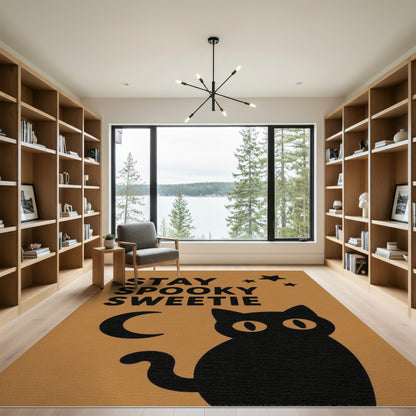 Stay Spooky Sweetie Black Cat Area Rug
