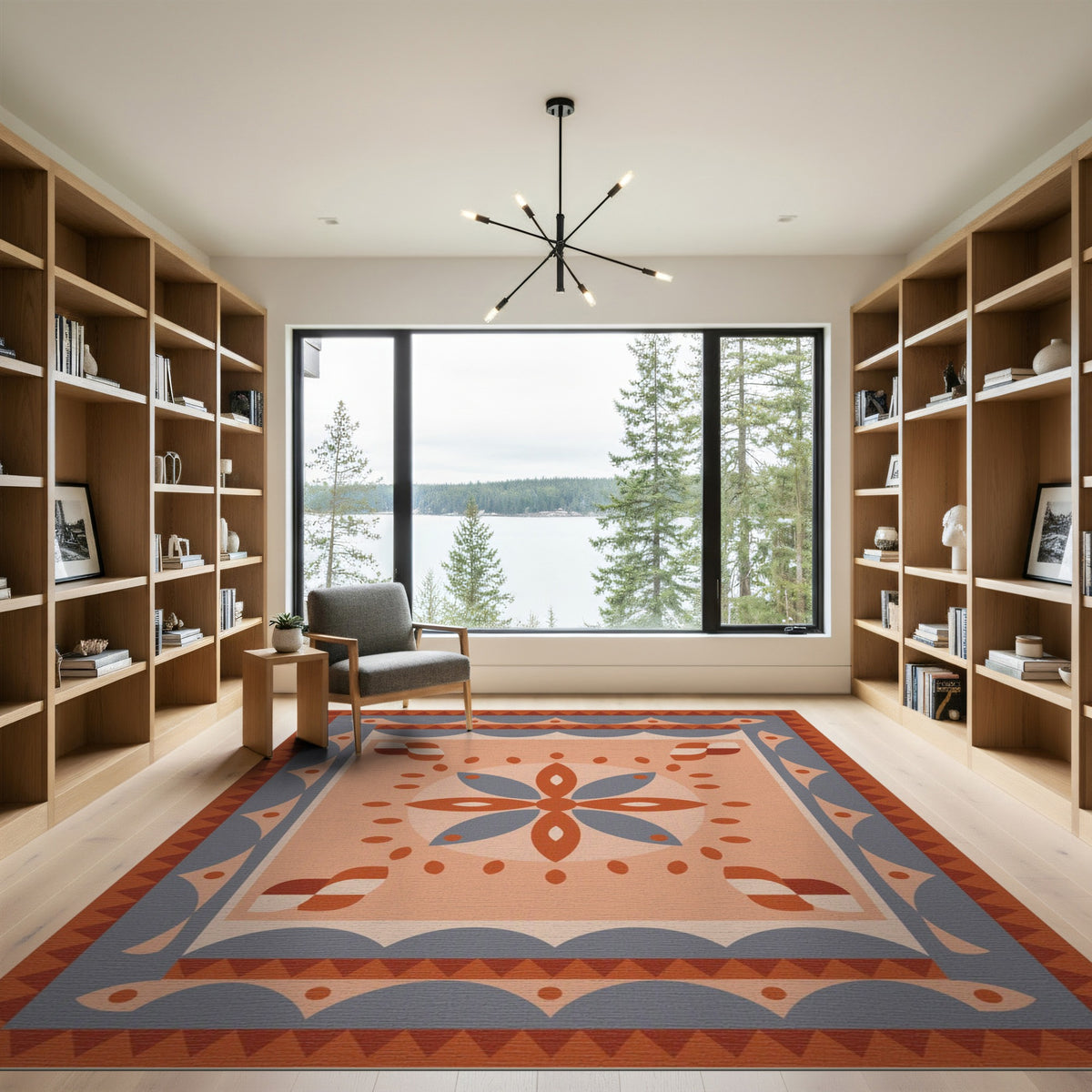 Orange Southwestern Geometric No. 16 Area Rug