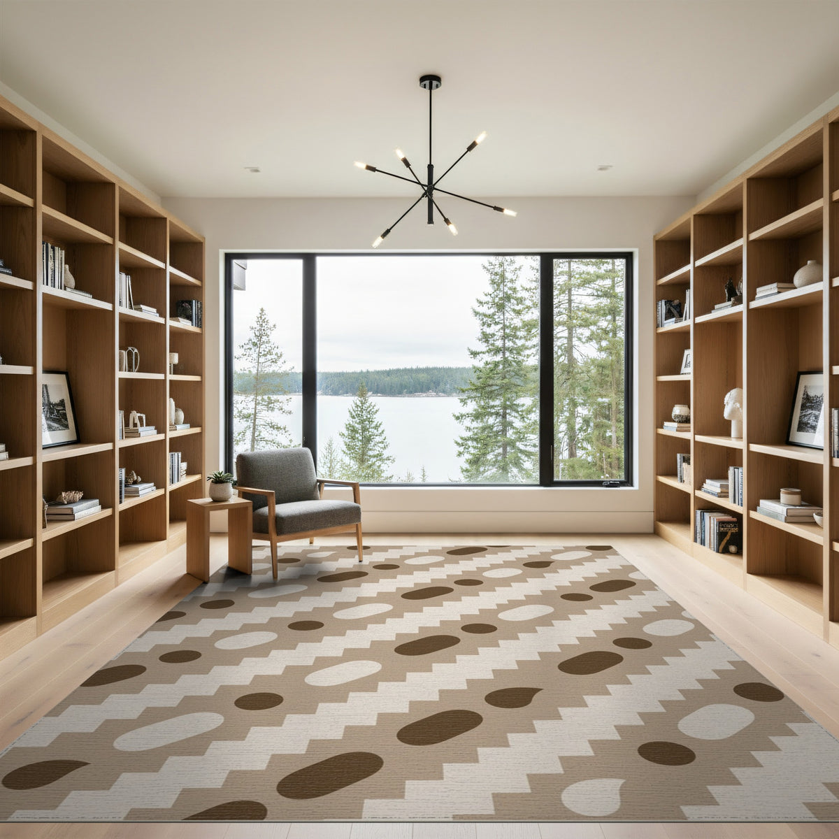 Brown Geometric Area Rug