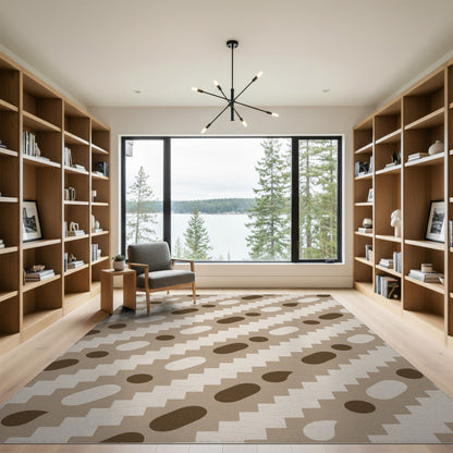 Brown Geometric Area Rug