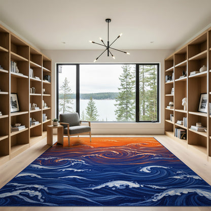 Swirling Ocean Wave Area Rug