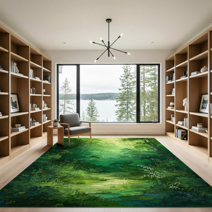 Verdant Forest Stream Area Rug
