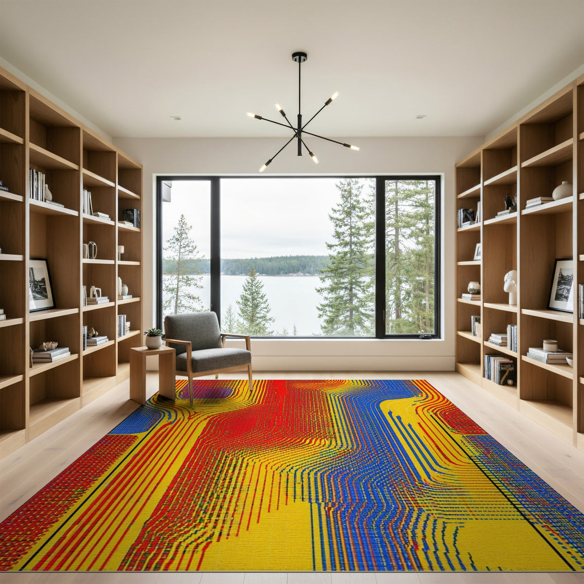 ODIKA Vibrant Multi-Color Wave Area Rug