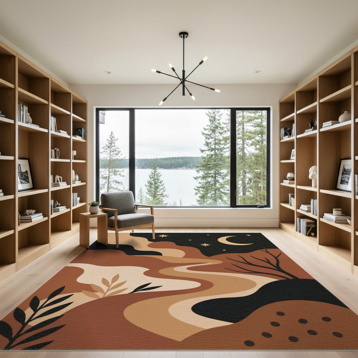 Abstract Moonlit Path Area Rug