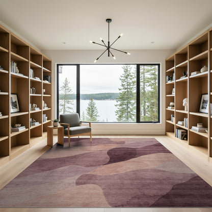 ODIKA Purple Abstract Wave Area Rug