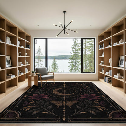 Mystic Crescent Moon Lily Area Rug