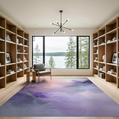 Purple Abstract Cloud Area Rug