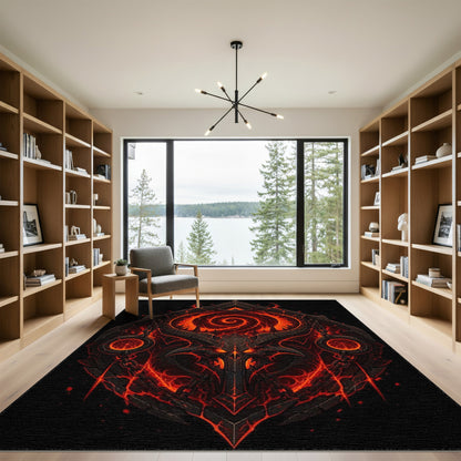 Inferno Demon Crest Area Rug
