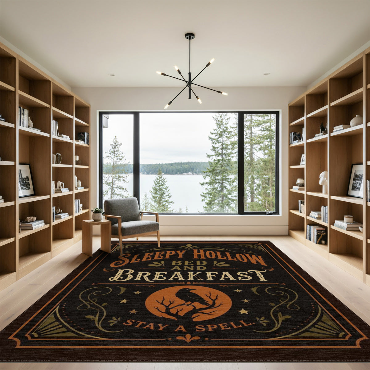 Sleepy Hollow Raven Vintage Rug