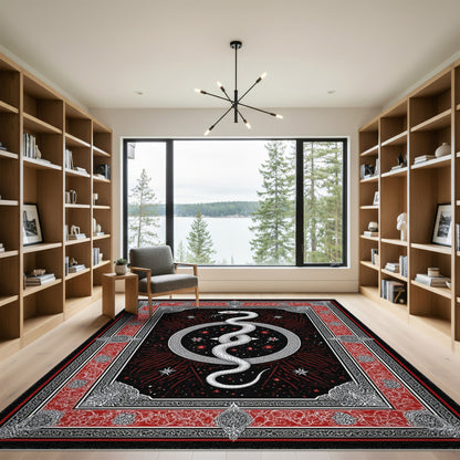 Mystic Serpent Black White Area Rug
