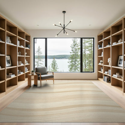 Beige Wavy Abstract No. 16 Area Rug