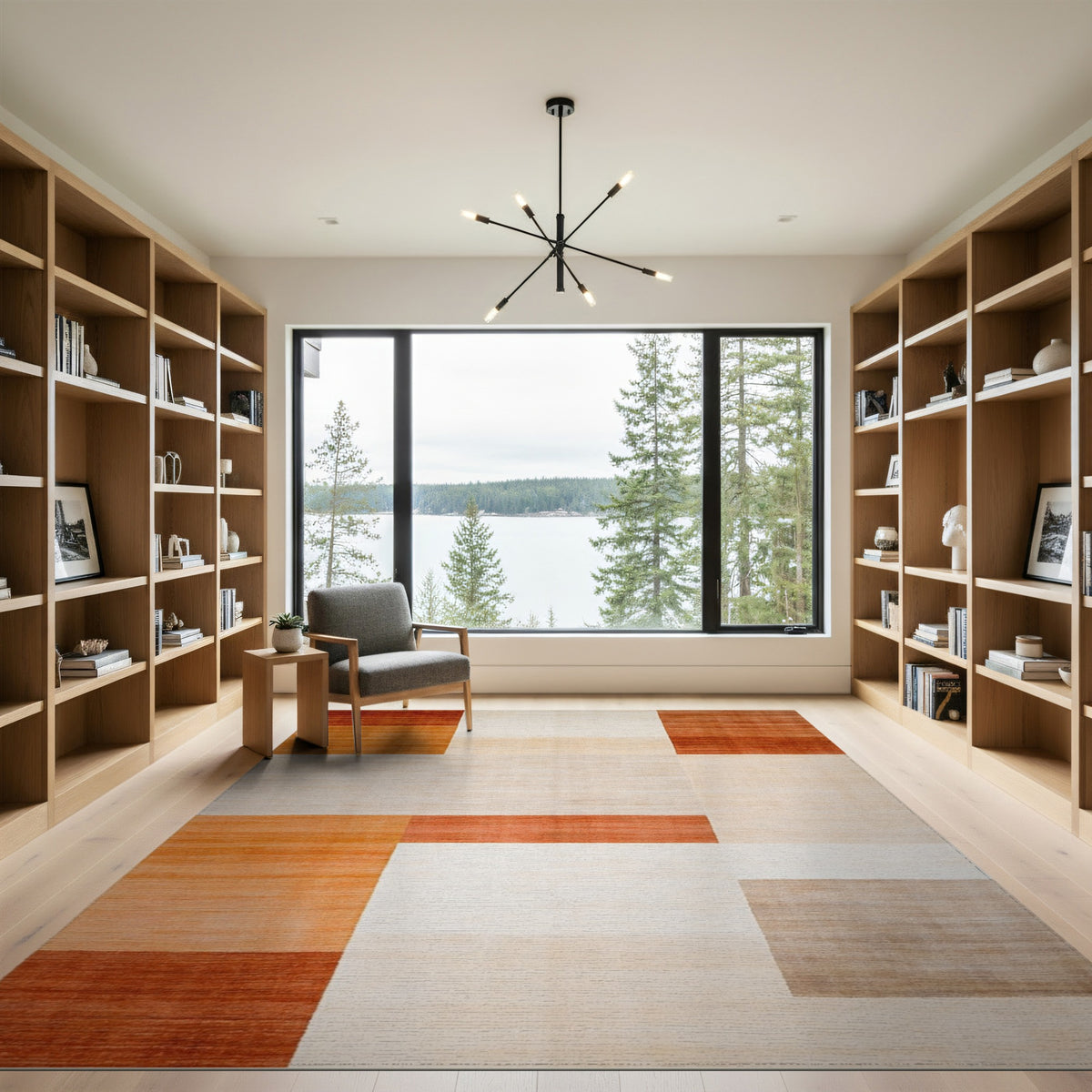Orange Geometric Area Rug