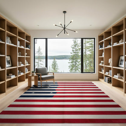 Multi-color and Patterns American Flag Washable Area Rug