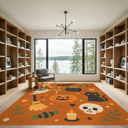 Multi-color and Patterns Cute Halloween Cartoon Kids Area Rug