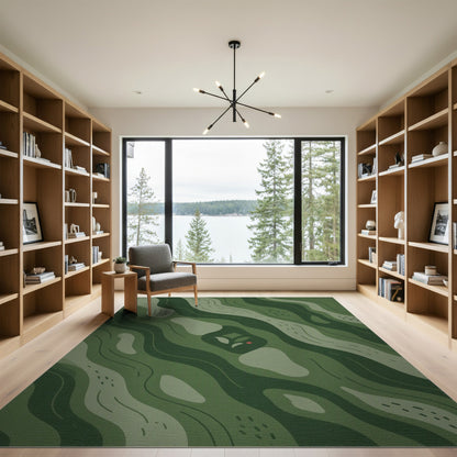 Green Abstract Area Green Wave Abstract Area Rug