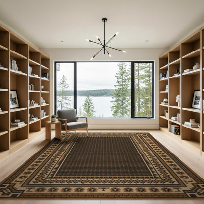 Southwestern Geometric Brown Tan Area Rug